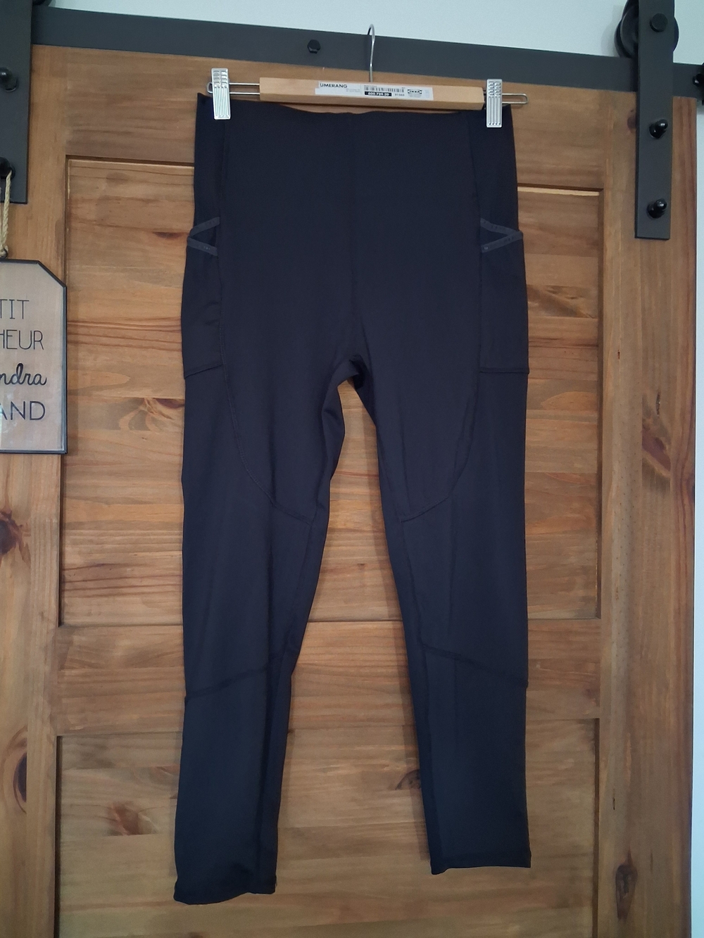 Superdry Black High-Waist Performance Leggings with Side Pockets